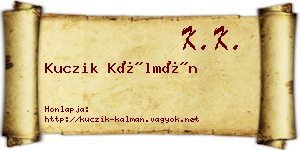 Kuczik Kálmán névjegykártya